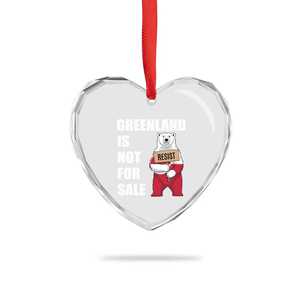 Greenland Not For Sale Heart Crystal Glass Ornament Anti Authoritarian Political Gag Gift TS12 Print Your Wear