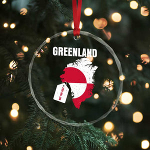 Greenland Not For Sale Patriotic Crystal Glass Ornament Grunge Flag and Price Tag Protest TS02 Print Your Wear