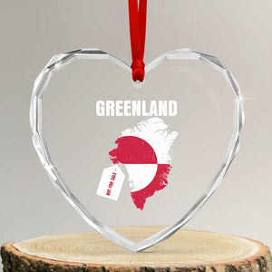 Greenland Not For Sale Patriotic Heart Crystal Glass Ornament Grunge Flag and Price Tag Protest TS02 Transparent Glass 3'' Heart Print Your Wear