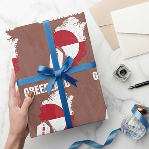 Greenland Not For Sale Patriotic Wrapping Paper Roll Grunge Flag and Price Tag Protest TS02 Mocha Print Your Wear