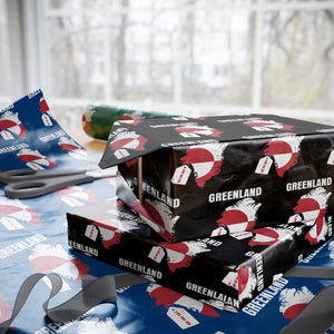Greenland Not For Sale Patriotic Wrapping Paper Roll Grunge Flag and Price Tag Protest TS02 Black Print Your Wear