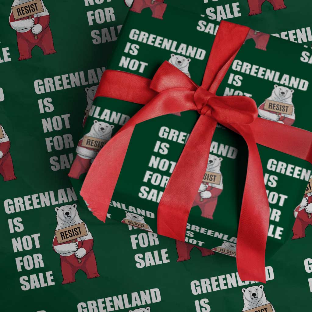 Greenland Not For Sale Wrapping Paper Roll Anti Authoritarian Political Gag Gift TS12 Green Print Your Wear