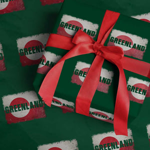 Greenland Pride Patriotic Greenlander Heritage Vintage Flag Wrapping Paper Roll TS11 Green Print Your Wear