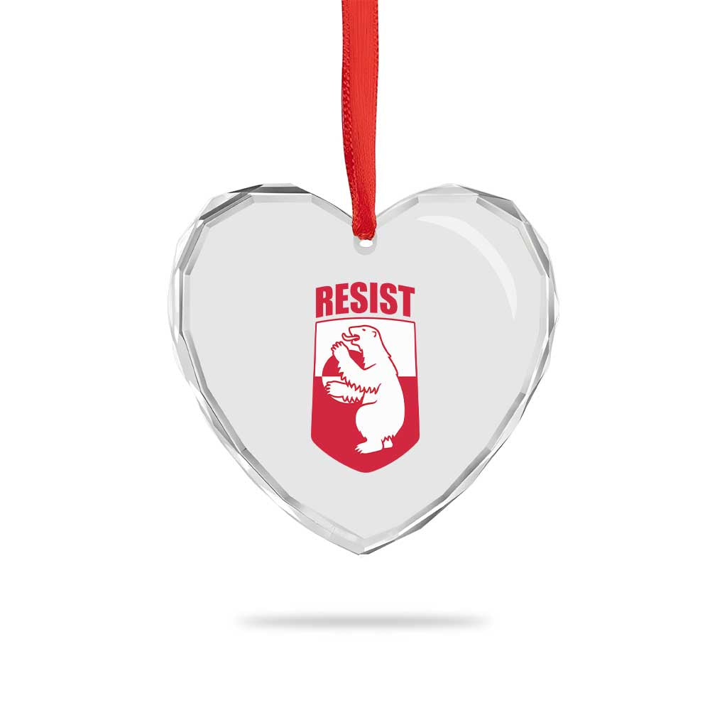 Greenland Resist Heart Crystal Glass Ornament Stand With Greenlanders TS12 Print Your Wear