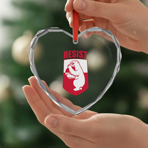 Greenland Resist Heart Crystal Glass Ornament Stand With Greenlanders TS12 Print Your Wear