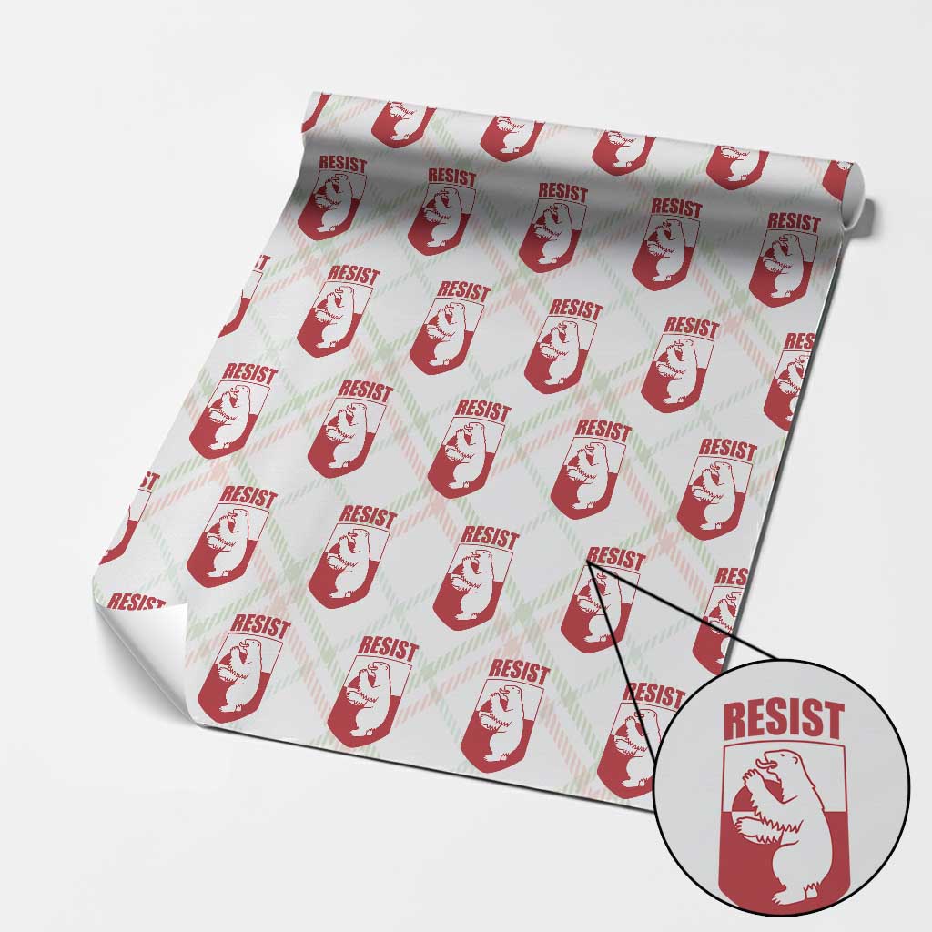 Greenland Resist Wrapping Paper Roll Stand With Greenlanders TS12 Christmas Plaid Print Your Wear