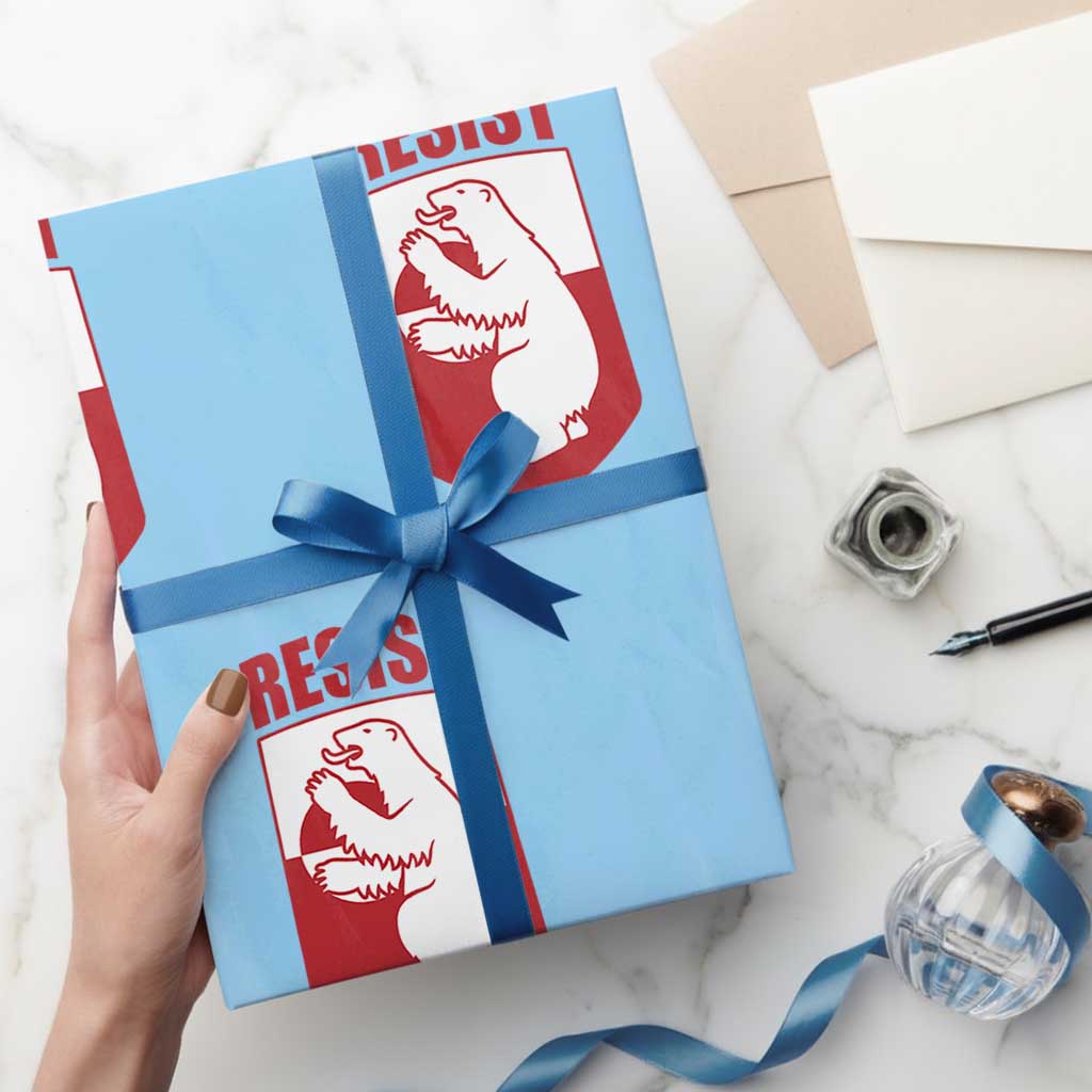 Greenland Resist Wrapping Paper Roll Stand With Greenlanders TS12 Light Blue Print Your Wear