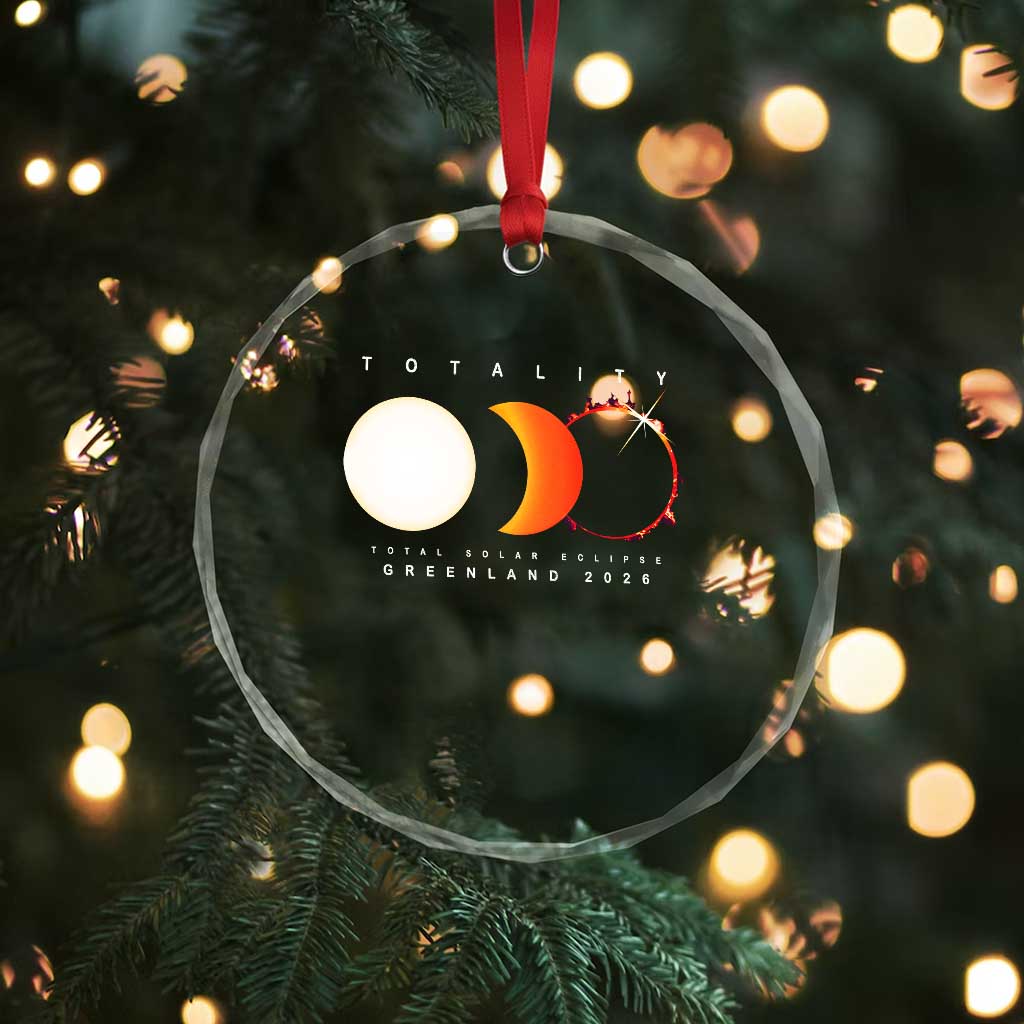 Greenland Total Solar Eclipse 2026 Totality Crystal Glass Ornament Travel Souvenir Astronomy Geek Gift TS02 Print Your Wear