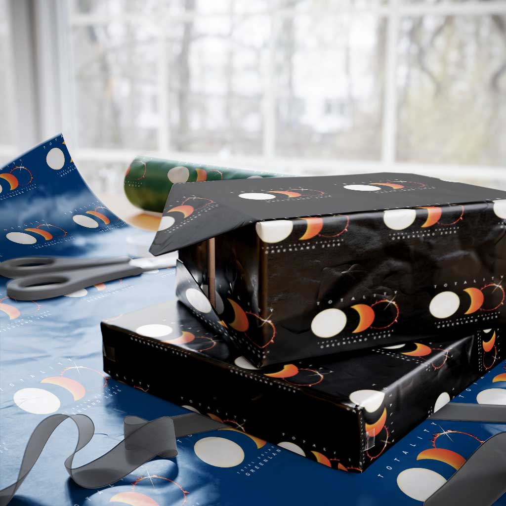 Greenland Total Solar Eclipse 2026 Totality Wrapping Paper Roll Travel Souvenir Astronomy Geek Gift TS02 Black Print Your Wear