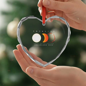 Greenland Total Solar Eclipse 2026 Totality Heart Crystal Glass Ornament Travel Souvenir Astronomy Geek Gift TS02 Print Your Wear