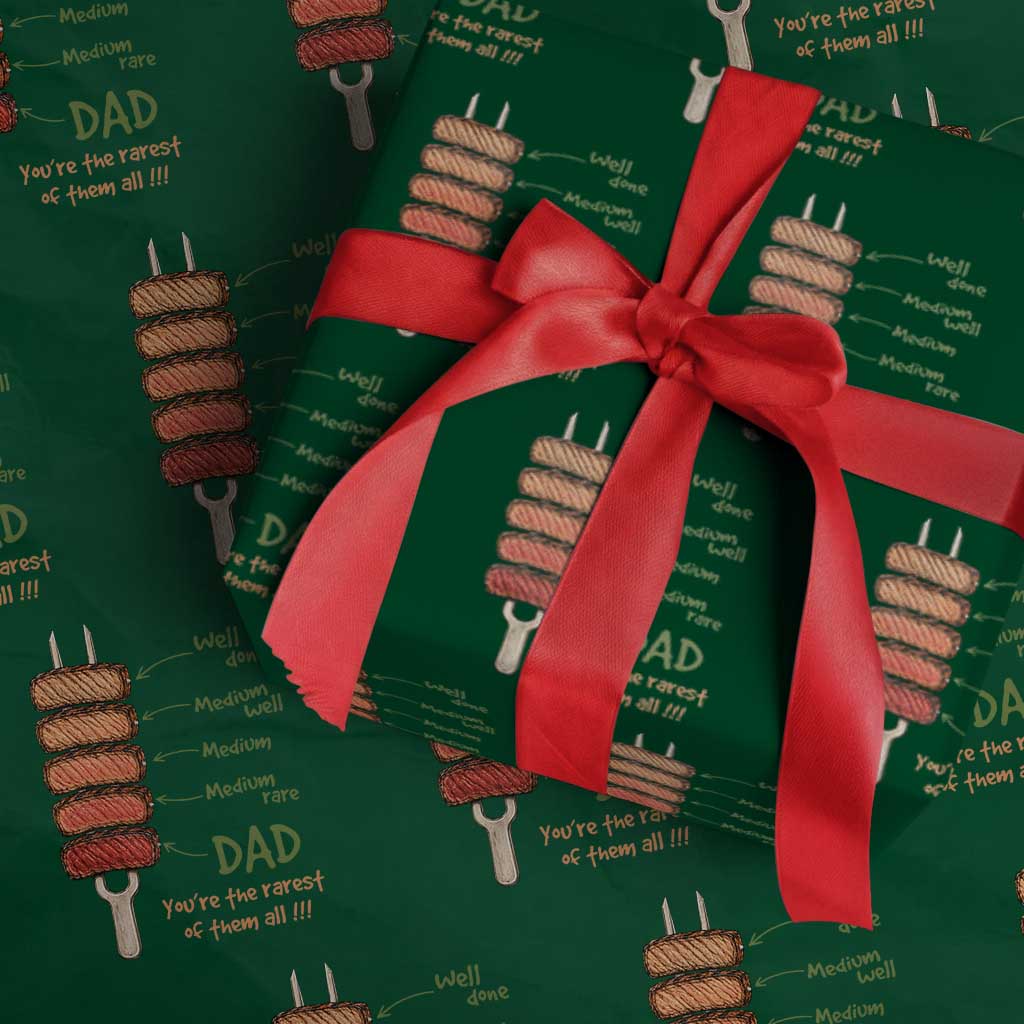 Grill Dad Wrapping Paper Roll You're The Rarest of Them All BBQ Father TS11 Green Print Your Wear