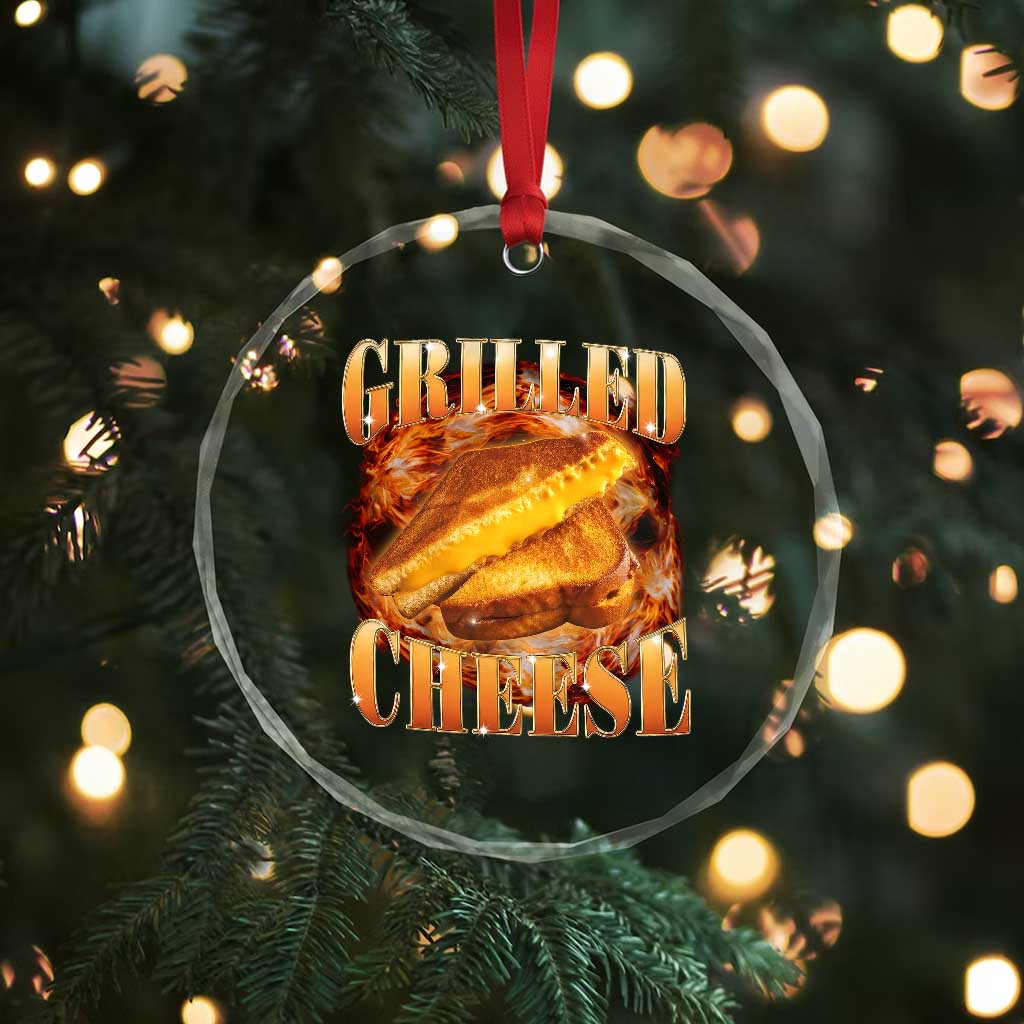 Grilled Cheese Crystal Glass Ornament Food Lover Funny Gag Weird Meme 90s TS11 Print Your Wear
