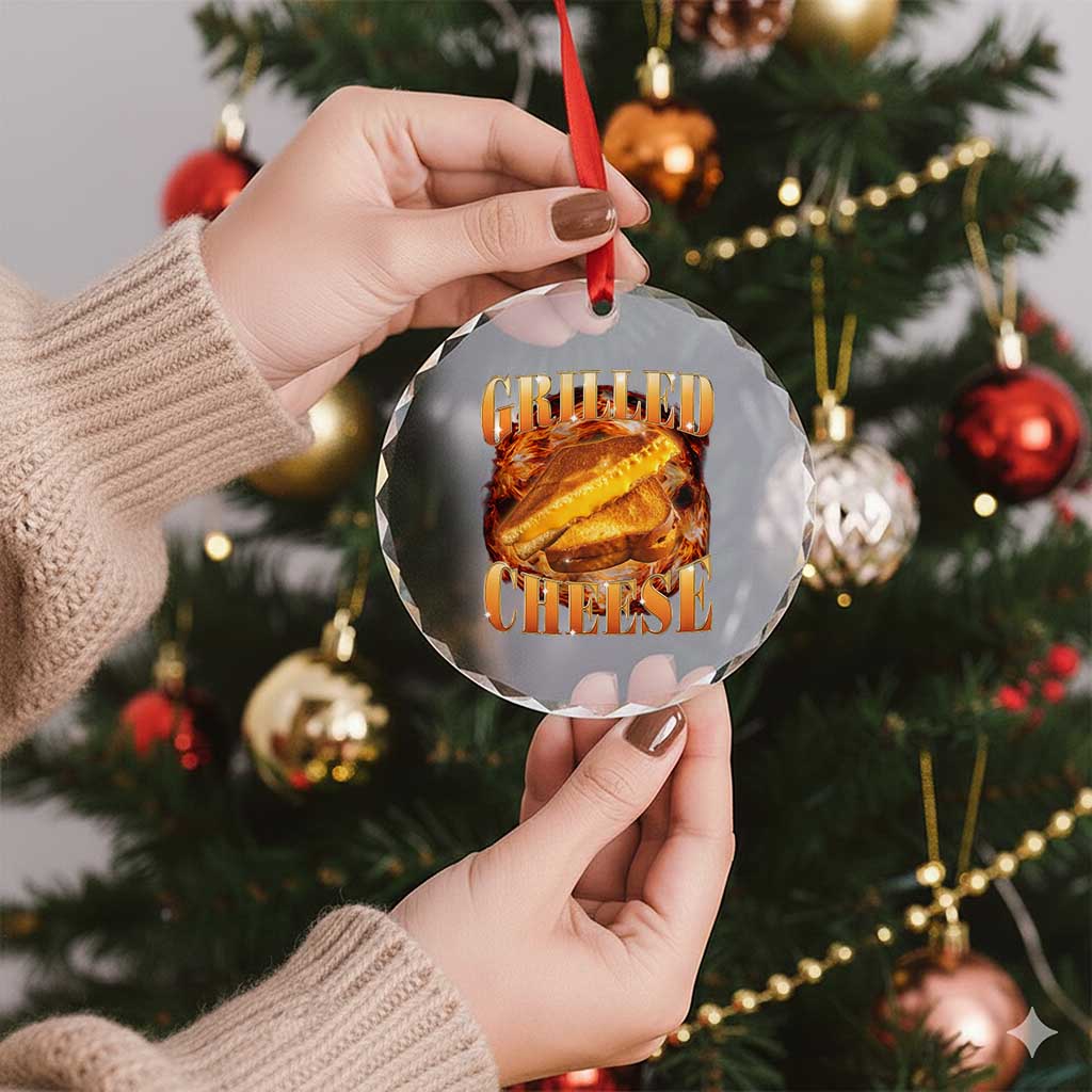 Grilled Cheese Crystal Glass Ornament Food Lover Funny Gag Weird Meme 90s TS11 Print Your Wear