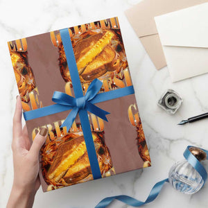Grilled Cheese Wrapping Paper Roll Food Lover Funny Gag Weird Meme 90s TS11 Mocha Print Your Wear