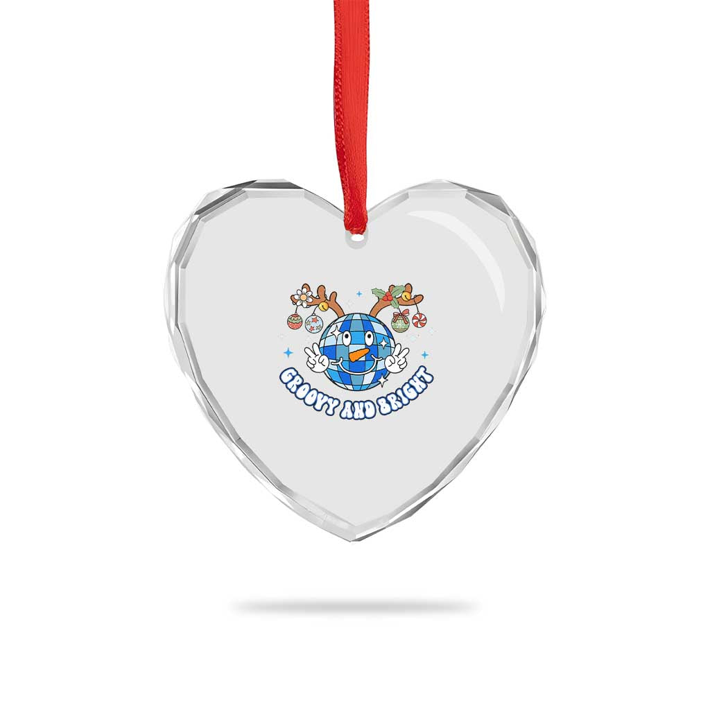 Groovy And Bright Merry Xmas Disco Ball Reindeer Heart Crystal Glass Ornament TS09 Print Your Wear