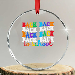 Groovy Back To School Crystal Glass Ornament First Day of School Colorful Teacher Student Kids TS14 Transparent Glass 3'' Circle Print Your Wear