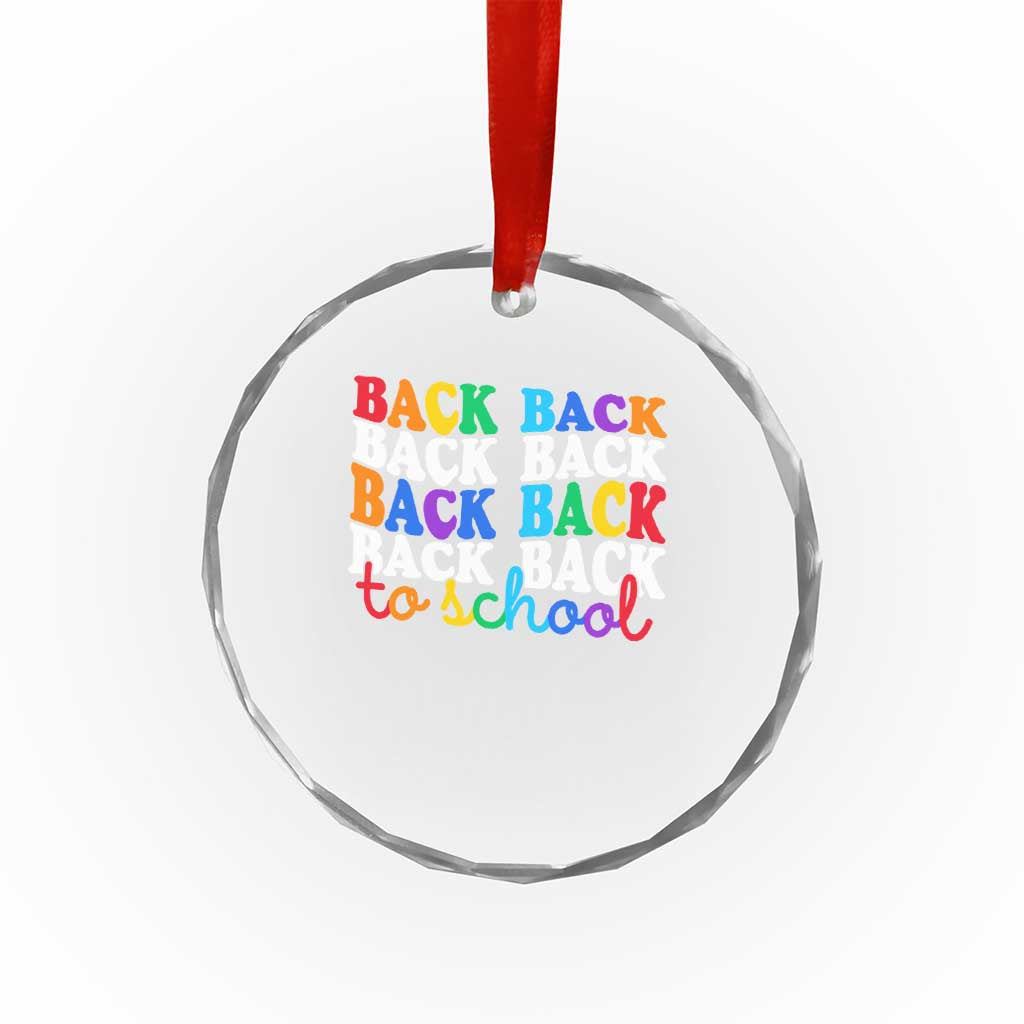 Groovy Back To School Crystal Glass Ornament First Day of School Colorful Teacher Student Kids TS14 Print Your Wear