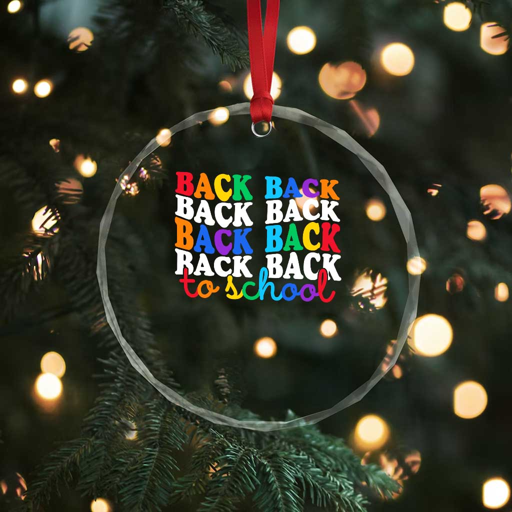 Groovy Back To School Crystal Glass Ornament First Day of School Colorful Teacher Student Kids TS14 Print Your Wear