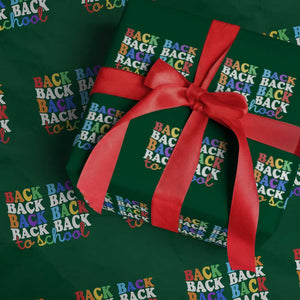 Groovy Back To School Wrapping Paper Roll First Day of School Colorful Teacher Student Kids TS14 Green Print Your Wear