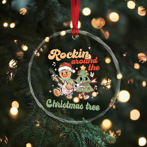 Groovy Christmas Crystal Glass Ornament Rockin' Around The Xmas Tree Groovy Gingerbread Man TS02 Print Your Wear