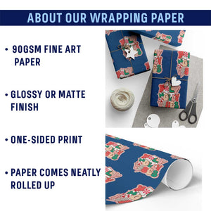 Groovy Christmas Wrapping Paper Roll Holly Jolly Vibes TS02 Print Your Wear