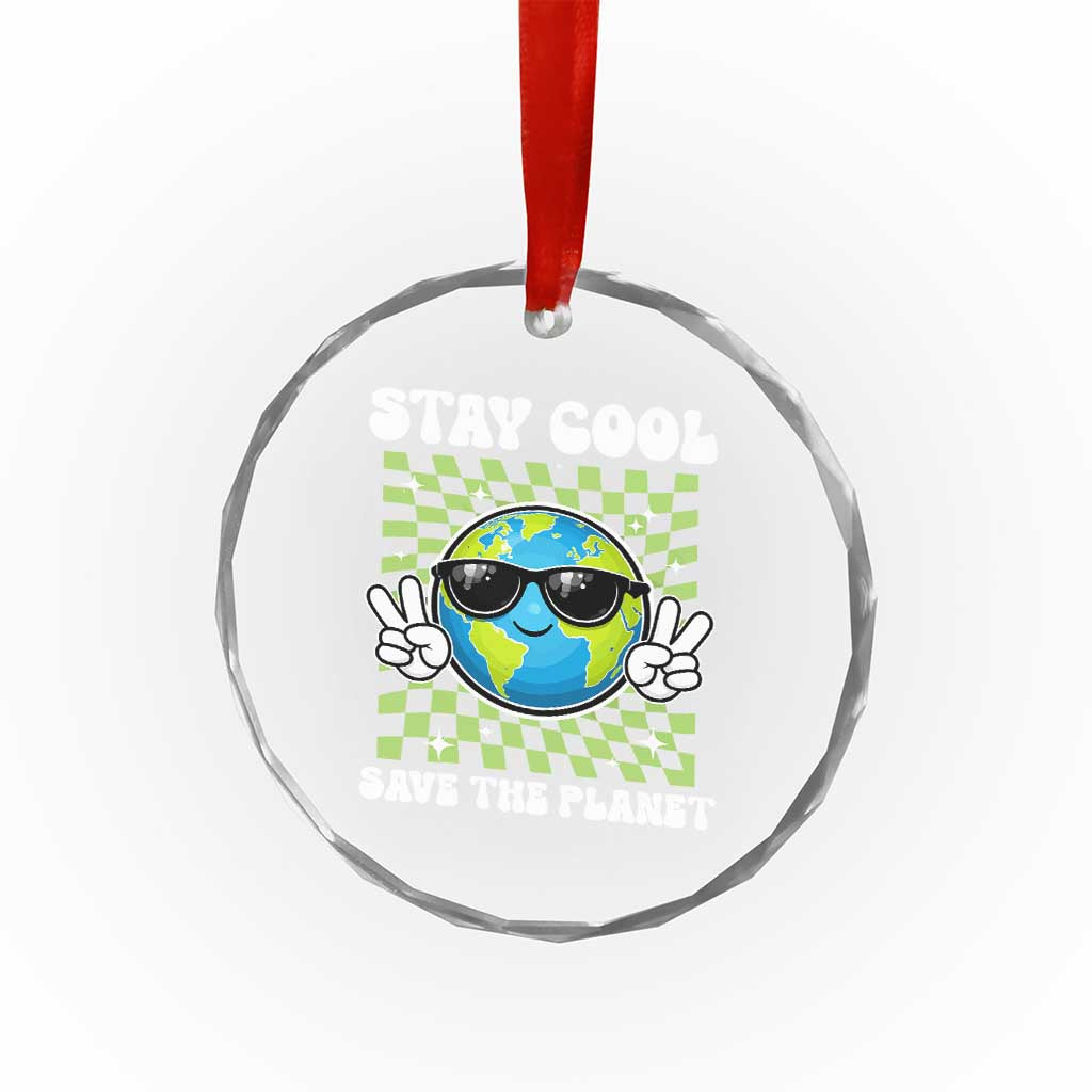 Groovy Earth Day Save The Planet Crystal Glass Ornament TS10 Print Your Wear