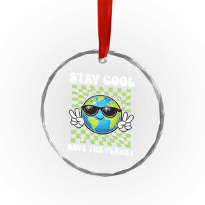 Groovy Earth Day Save The Planet Crystal Glass Ornament TS10 Print Your Wear