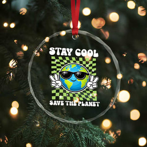 Groovy Earth Day Save The Planet Crystal Glass Ornament TS10 Print Your Wear