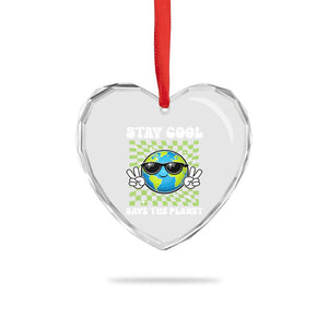 Groovy Earth Day Save The Planet Heart Crystal Glass Ornament TS10 Print Your Wear
