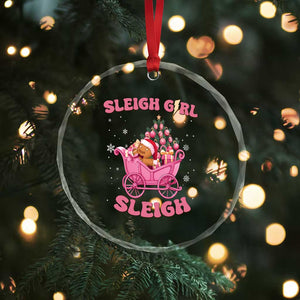 Groovy Gingerbread Sleigh Girl Sleigh Pink Xmas Crystal Glass Ornament TS09 Print Your Wear
