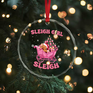 Groovy Gingerbread Sleigh Girl Sleigh Pink Xmas Crystal Glass Ornament TS09 Print Your Wear