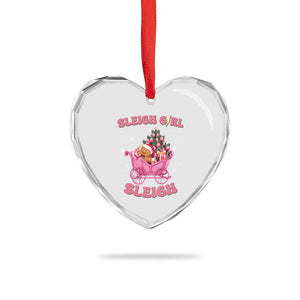 Groovy Gingerbread Sleigh Girl Sleigh Pink Xmas Heart Crystal Glass Ornament TS09 Print Your Wear