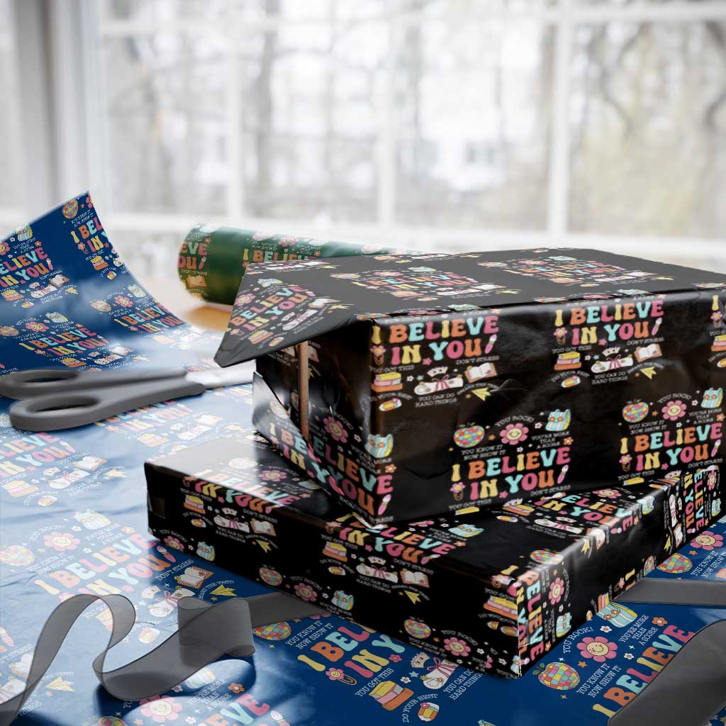 Groovy I Believe In You Testing Motivation Wrapping Paper Roll More Than A Score for Teacher Student TS02 Black Print Your Wear