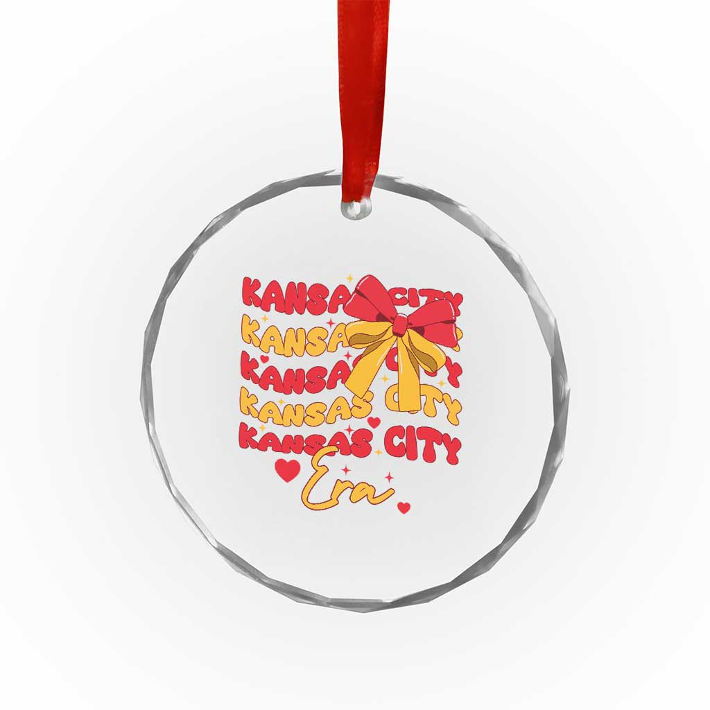 Groovy In My Kansas City Era Crystal Glass Ornament Retro Coquette Bow TS02 Print Your Wear