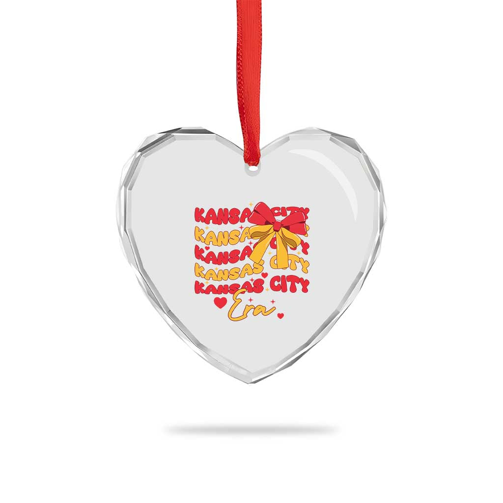 Groovy In My Kansas City Era Heart Crystal Glass Ornament Retro Coquette Bow TS02 Print Your Wear