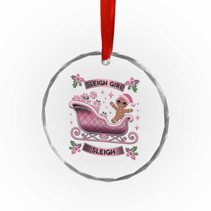 Groovy Pink Xmas Gingerbrad Crystal Glass Ornament Sleigh Girl Sleigh Festive Xmas Holiday Girls TS02 Print Your Wear