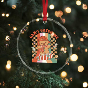 Groovy Xmas Skateboard Crystal Glass Ornament Can't Catch Me Gingerbread Boy TS09 Print Your Wear