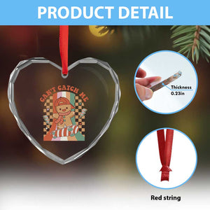 Groovy Xmas Skateboard Heart Crystal Glass Ornament Can't Catch Me Gingerbread Boy TS09 Print Your Wear