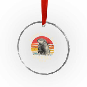 Groundhog Day Is My Birthday Crystal Glass Ornament Funny Woodchuck Retro Vintage TS02 Print Your Wear