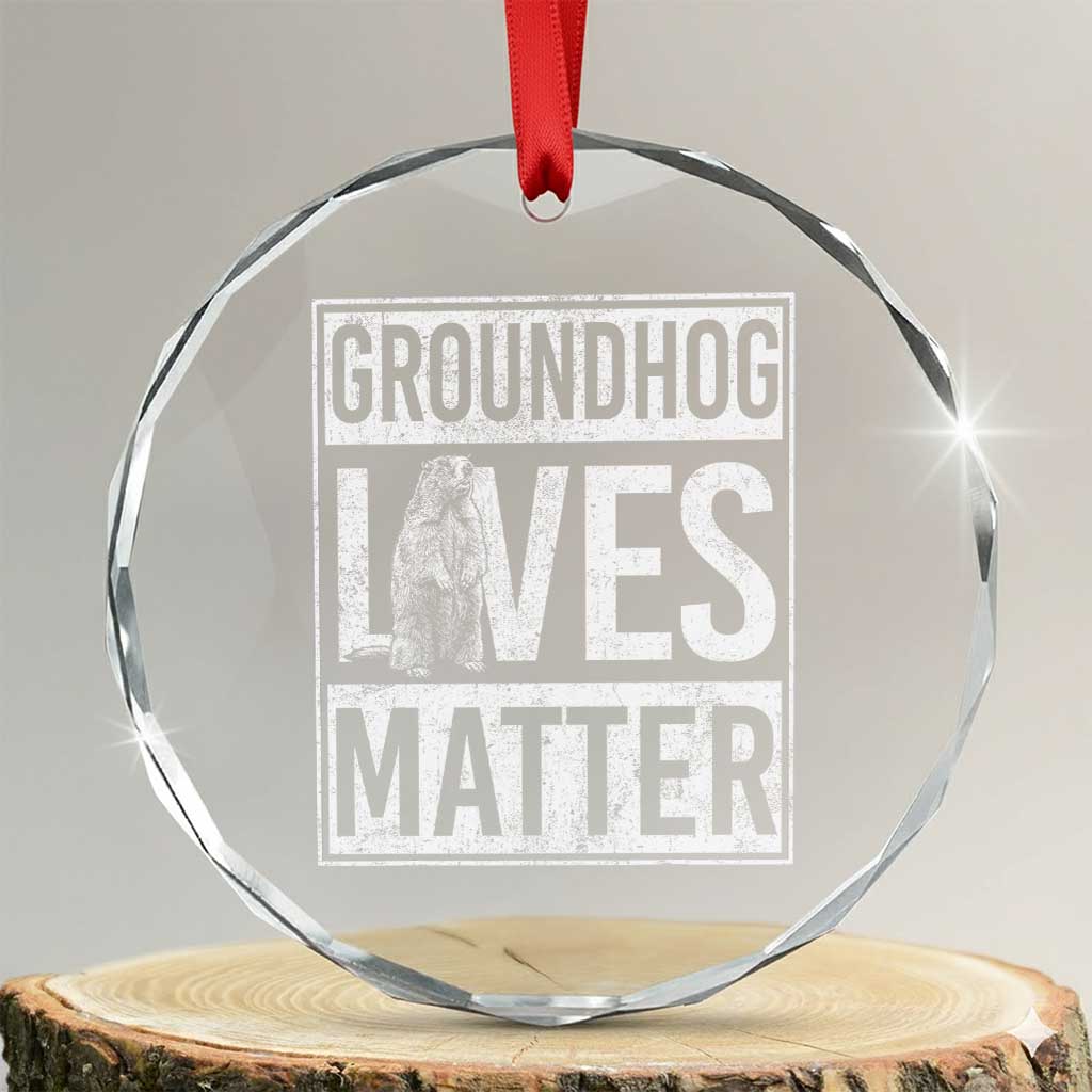 Groundhog Lives Matter Crystal Glass Ornament Funny Woodchuck Groundhog Day TS11 Transparent Glass 3'' Circle Print Your Wear
