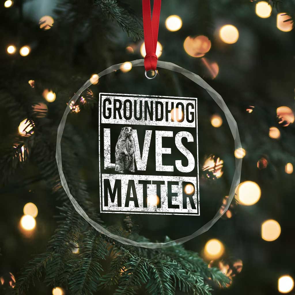 Groundhog Lives Matter Crystal Glass Ornament Funny Woodchuck Groundhog Day TS11 Print Your Wear