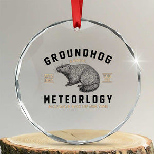Groundhog Meteorology Crystal Glass Ornament Estd 1887 Accurate 50 Percent Of The Time Woodchuck TS02 Transparent Glass 3'' Circle Print Your Wear