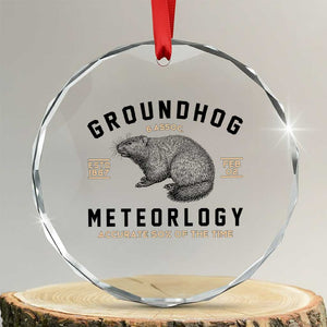 Groundhog Meteorology Crystal Glass Ornament Estd 1887 Accurate 50 Percent Of The Time Woodchuck - Print Your Wear