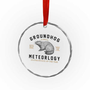 Groundhog Meteorology Crystal Glass Ornament Estd 1887 Accurate 50 Percent Of The Time Woodchuck - Print Your Wear