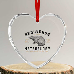 Groundhog Meteorology Heart Crystal Glass Ornament Estd 1887 Accurate 50 Percent Of The Time Woodchuck TS02 Transparent Glass 3'' Heart Print Your Wear