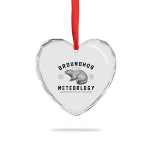 Groundhog Meteorology Heart Crystal Glass Ornament Estd 1887 Accurate 50 Percent Of The Time Woodchuck TS02 Print Your Wear