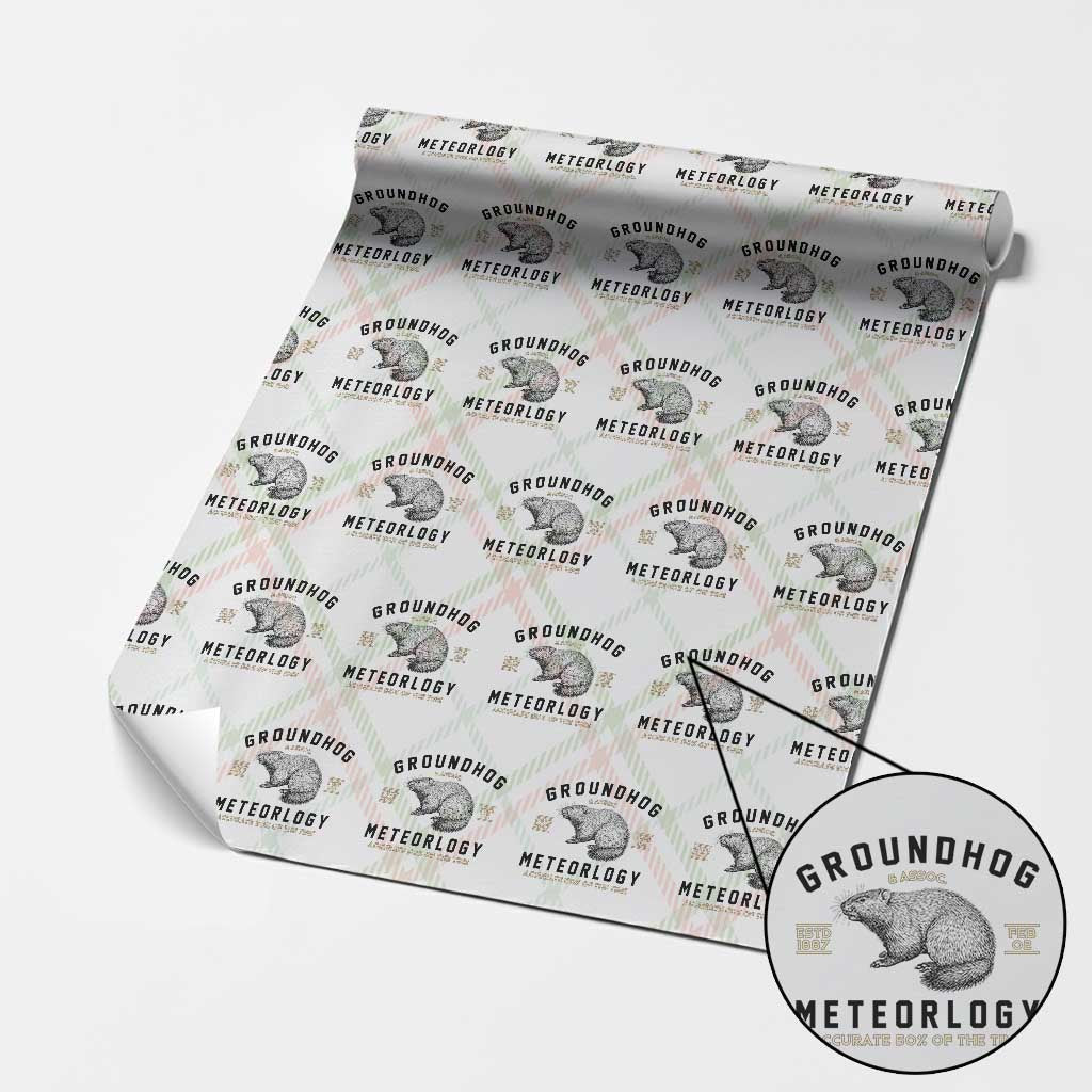 Groundhog Meteorology Wrapping Paper Roll Estd 1887 Accurate 50 Percent Of The Time Woodchuck TS02 Christmas Plaid Print Your Wear