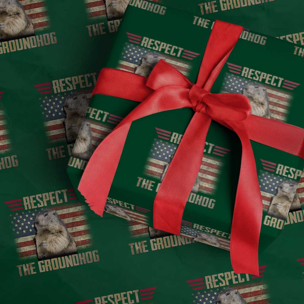 Groundhog Meteorology Wrapping Paper Roll Respect The Groundhog Woodchuck Photo GroundHog Day TS02 Green Print Your Wear