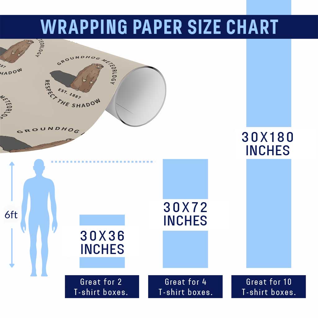Groundhog Meteorology Wrapping Paper Roll Respect The Shadow Est 1887 Funny Woodchuck TS02 Print Your Wear