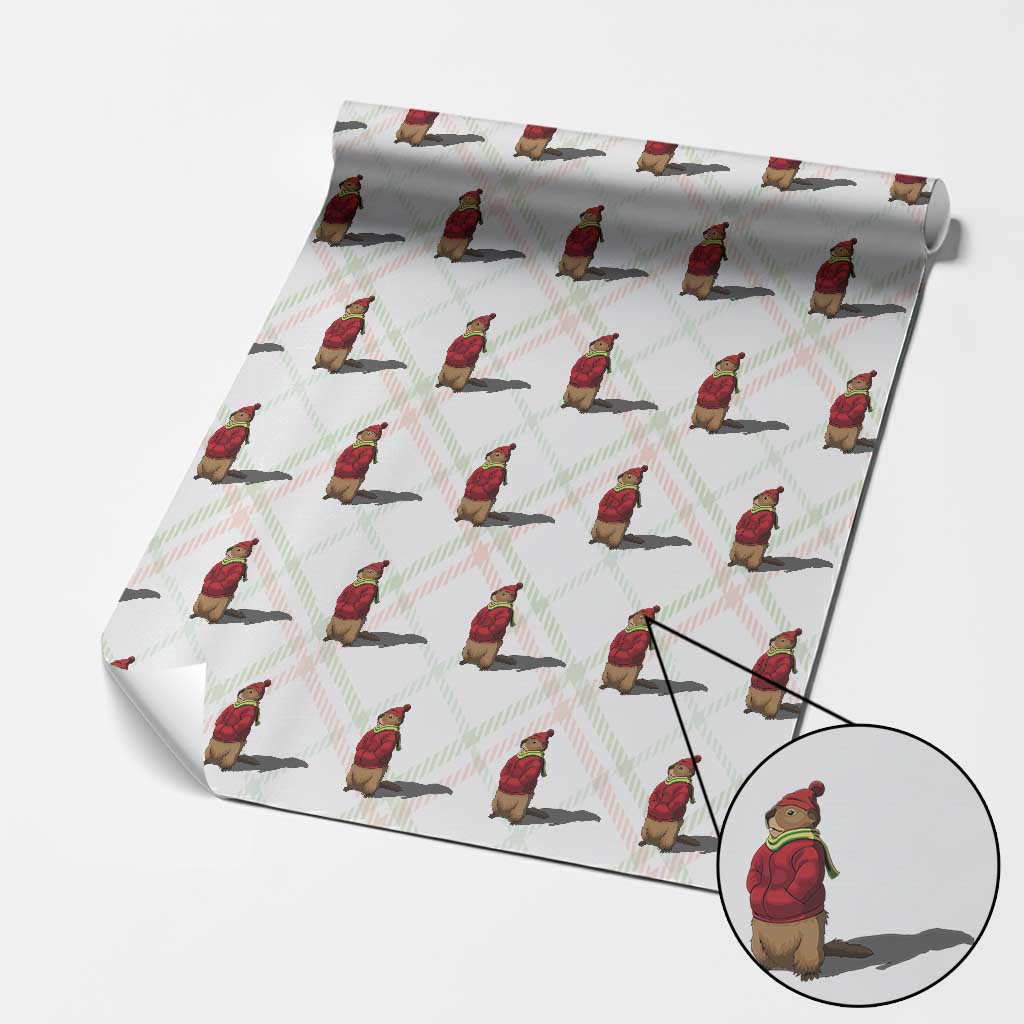 Groundhog Shadow Wrapping Paper Roll Funny Woodchuck Ground Hog Meteorlogy TS02 Christmas Plaid Print Your Wear